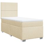 vidaXL Sommier à lattes de lit avec matelas Crème 100x200 cm Tissu