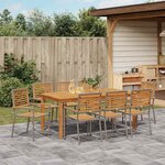 vidaXL Ensemble de salle à manger pour jardin 9 Pièces Gris