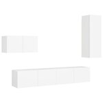 vidaXL Ensemble de meubles TV 4 Pièces Blanc Bois d'ingénierie