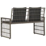 vidaXL Banc extérieur 2 -Seater 116 x 55 x 82 cm Acier et Rattan Poly