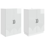 vidaXL Ensemble de Meubles 2 Pièces Blanc brillant Bois d'ingénierie