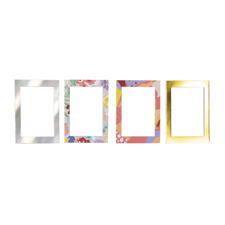 4 petits cadres photos magnétiques 10 x 7 cm - multicolore