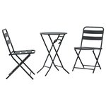 vidaXL Ensemble bistrot 3 Pièces Anthracite Acier