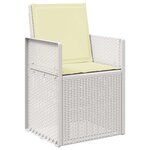 vidaXL Ensemble de salle à manger pour jardin 7 Pièces Blanc et crème PP