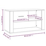 vidaXL Armoire à chaussures Gris béton 80x35x45 cm Bois d'ingénierie