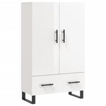 vidaXL Buffet haut blanc brillant 69 5x31x115 cm bois d'ingénierie