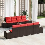 vidaXL Ensemble de canapé de jardin 9 Pièces Marron polyrotin