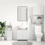 vidaXL Armoire de salle de bain Blanc brillant Bois d'ingénierie
