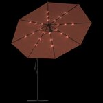 vidaXL Parasol déporté avec lumières LED Terre cuite 350 cm