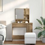 vidaXL Coiffeuse avec miroir chêne artisanal 86 5x35x136 cm