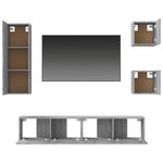 vidaXL Ensemble de meubles TV 5 Pièces Sonoma gris Bois d'ingénierie