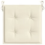 vidaXL Coussins de chaise jardin lot de 4 crème 50x50x3cm tissu oxford
