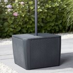 Keter Table d'appoint jardin Luzon Plus avec trou de parasol Graphite