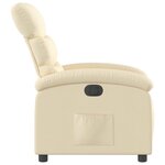 vidaXL Fauteuil inclinable électrique Crème Tissu
