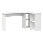 vidaXL Bureau blanc Blanc Bois d'ingénierie Moyenne Bureau d'ordinateur