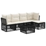vidaXL Ensemble de canapé de jardin 6 pc Noir polyrotin