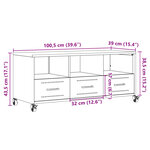 vidaXL Meuble TV vert olive 100 5x39x43 5 cm acier