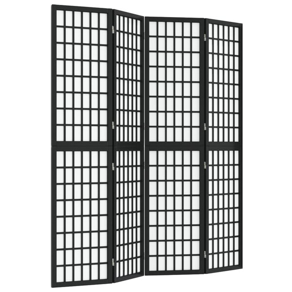vidaXL Cloison de séparation pliable 4 panneaux 160x170 cm Noir