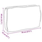 vidaXL Coussin Gris 70 x 40 x 12 cm Tissu Oxford