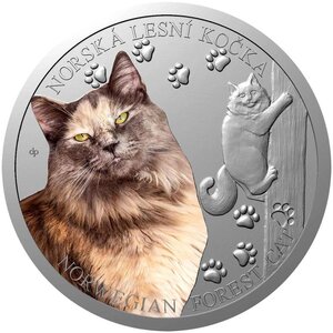 Monnaie NORWEGIAN FOREST CAT Cat Breeds 1 Oz Argent 1$ Niue 2026
