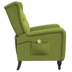 vidaXL Fauteuil de massage inclinable vert clair velours