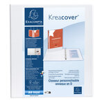 Classeur Pp Personnalisable Kreacover - 4 Anneaux En D 50mm - A4 Maxi - Blanc - X 10 - Exacompta
