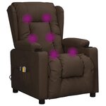 vidaXL Fauteuil de massage électrique Marron Similicuir