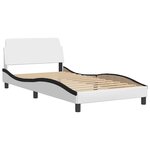 vidaXL Cadre de lit sans matelas Hvar blanc et noir 100x200 cm similicuir