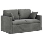 vidaXL Canapé 2 Pièces Gris foncé 138 x 78 x 80 cm Velours