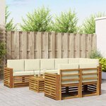 vidaXL Ensembles de canapés avec coussin 9 Pièces Naturel et Crème