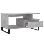vidaXL Table basse Gris béton 90x49x45 cm Bois d'ingénierie