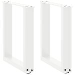 vidaXL Pieds de table basse en U 2 pièces Blanc 28 x (42-43) cm Acier