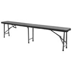 vidaXL Bancs de jardin pliables 2 Pièces 180 cm PEHD Noir