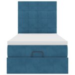 vidaXL Cadre de lit ottoman avec matelas bleu foncé 80x200 cm velours