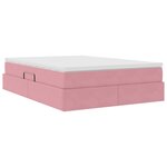 vidaXL Lit avec rangement et matelas Rose 140 x 200 cm Velours