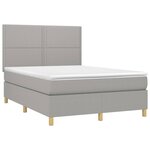 vidaXL Sommier à lattes de lit et matelas et LED Gris clair 140x200 cm