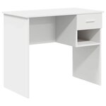vidaXL Bureau avec tiroir Blanc 90 x 49 x 75 cm Bois d'ingénierie