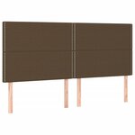 vidaXL Cadre de lit avec tête de lit Marron foncé 200x200 cm Tissu
