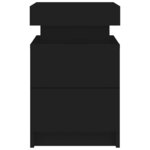 vidaXL Tables de chevet avec lumières LED 2 Pièces noir 35x39x55 cm