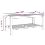 vidaXL Table basse Marron 110 x 55 x 45 cm Bois de teck solide