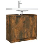 vidaXL Armoire de bain Chêne fumé 64 5x33 5x59 cm Bois d'ingénierie