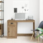 Bureau vidaXL avec rangement Chêne Artisan 50x115x75 cm Bois d'ingénierie