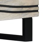vidaXL Table basse Blanc  Noir 80 x 50 x 40 cm Bois de mangue massif
