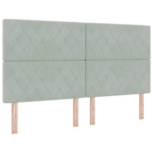 vidaXL Lit à ressorts avec matelas Gris clair 180 x 200 cm Velours