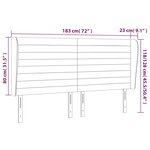 vidaXL Tête de lit avec oreilles Gris foncé 183x23x118/128 cm Velours