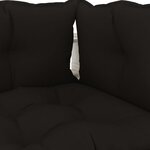 Vidaxl canapé d'angle palette de jardin avec coussins noir bois