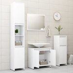 vidaXL Ensemble de meubles de salle de bain Blanc Bois d'ingénierie