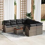 vidaXL Ensemble de canapé de jardin 9 Pièces Gris