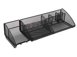 Pot à crayons 'MESHBOARD'  métal  9 compartiments  noir ALBA