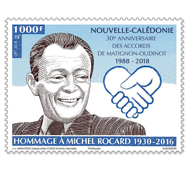 Timbre - Nouvelle Calédonie - Hommage à Michel Rocard